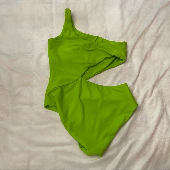 New! BFyne Green One-Shoulder Cutout One-Piece Swimsuit 3781 - Picture 6 of 7